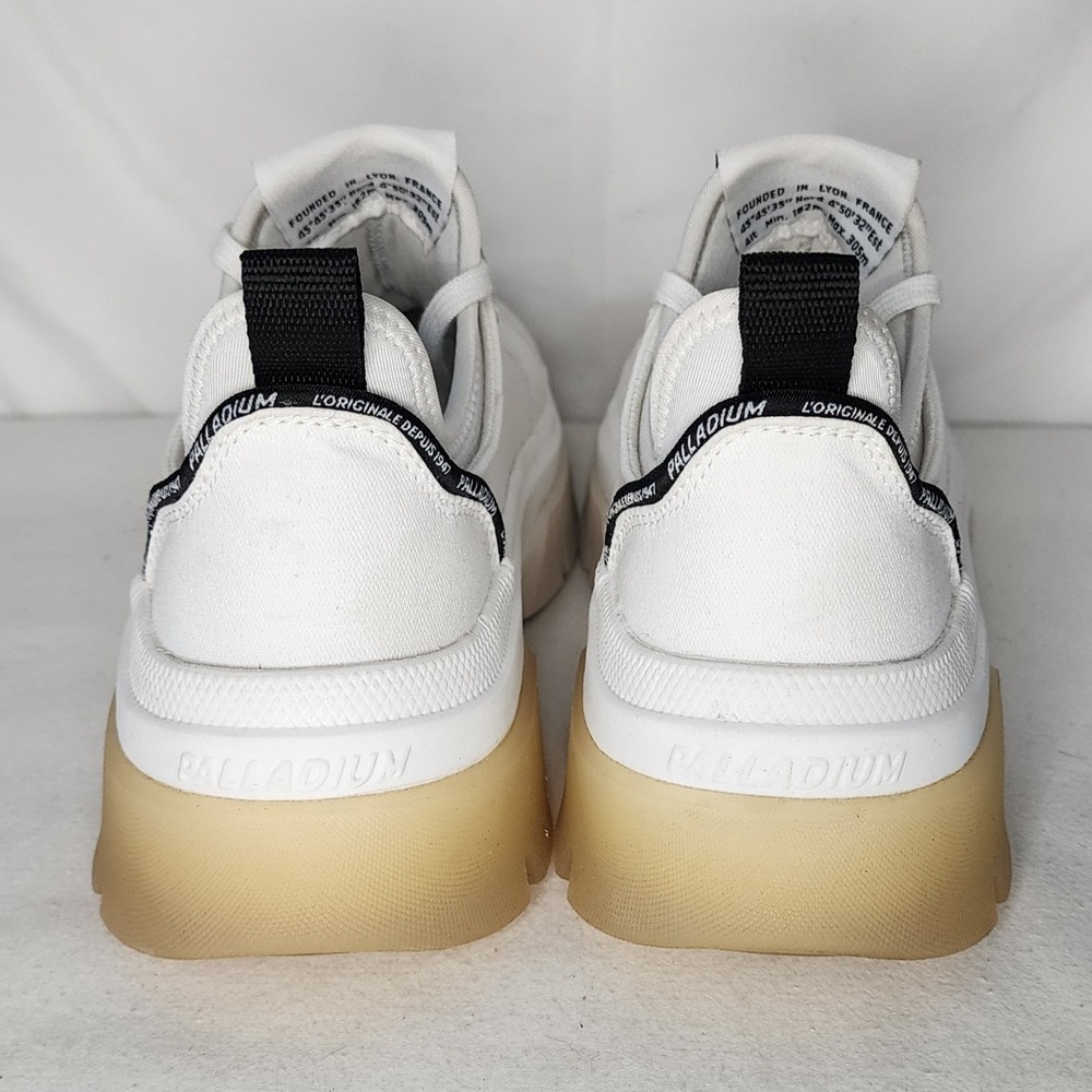 Palladium Platform Sneakers Lug Sole Lace Up Casual Shoes White Size 8 - Picture 5 of 7